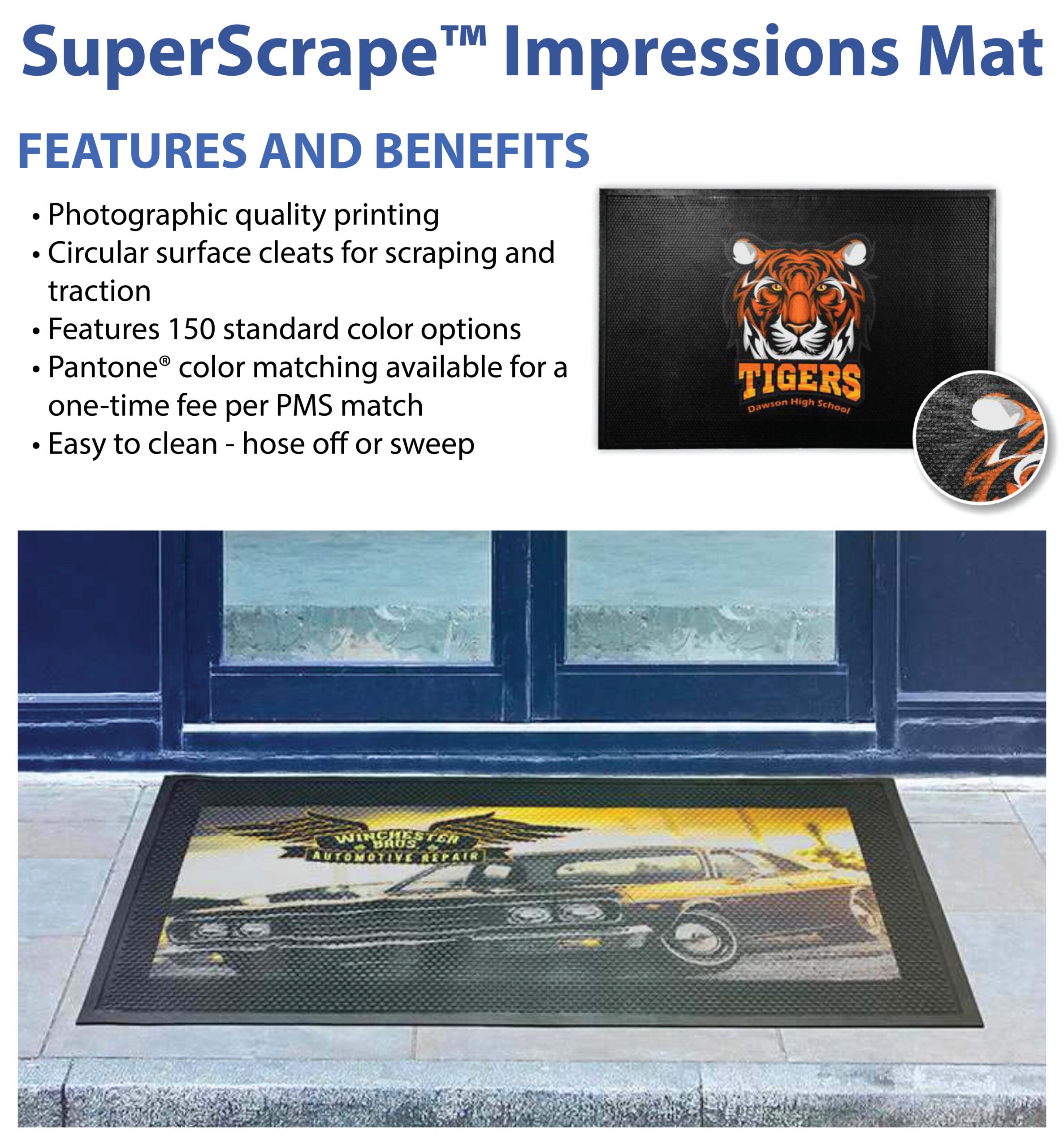 high grip custom rubberized digital printed mats