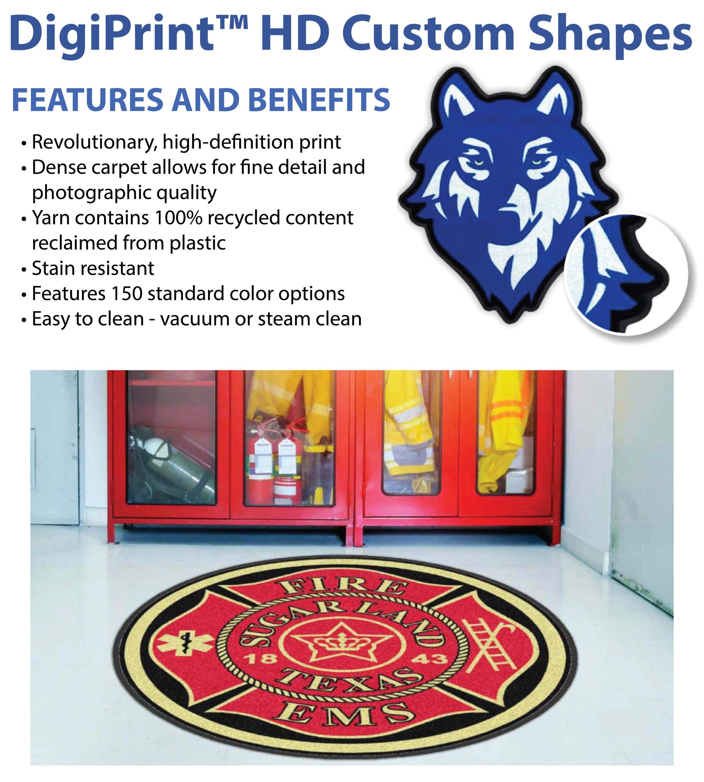 custom shape printed logo mats