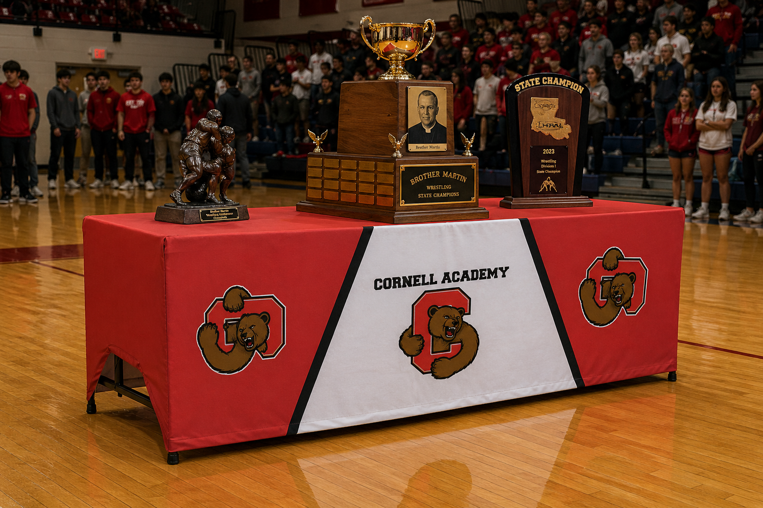 Branded table throw